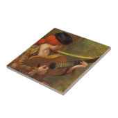 Carreau Jeune Espagnole avec guitare par Pierre Renoir (Côté)