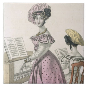Carreau Jeune femme dans une robe rose d'organdi