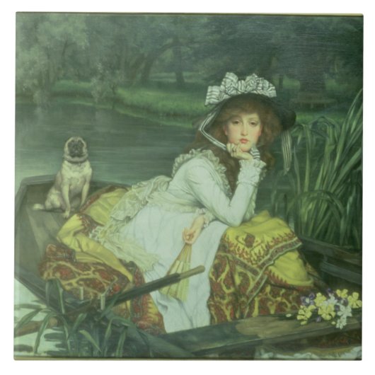 Carreau Jeune femme de James Tissot | dans un bateau, ou (Devant)