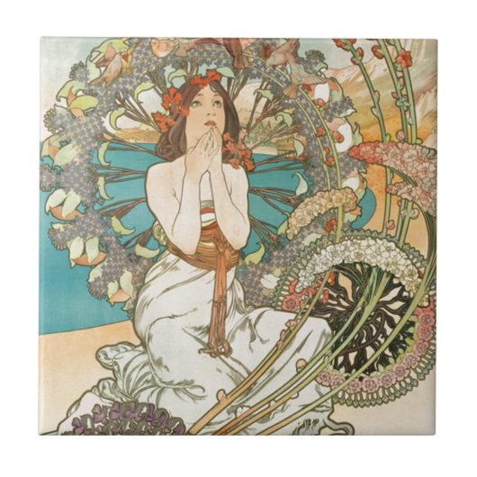 Carreau Jeune fille dans la prière (Devant)