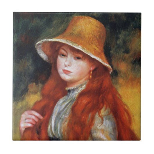 Carreau Jeune fille en paille Casquette par Renoir (Devant)