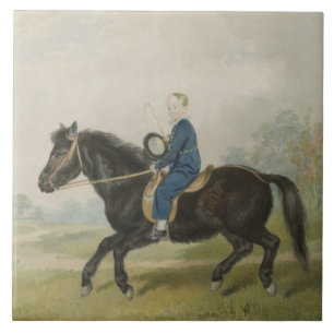 Carreau Jeune garçon chevauchant un poney (par Penry Willi
