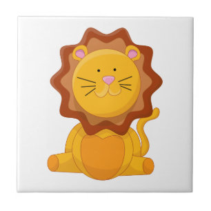 Carreau Jeune personnage de dessin animé de lion