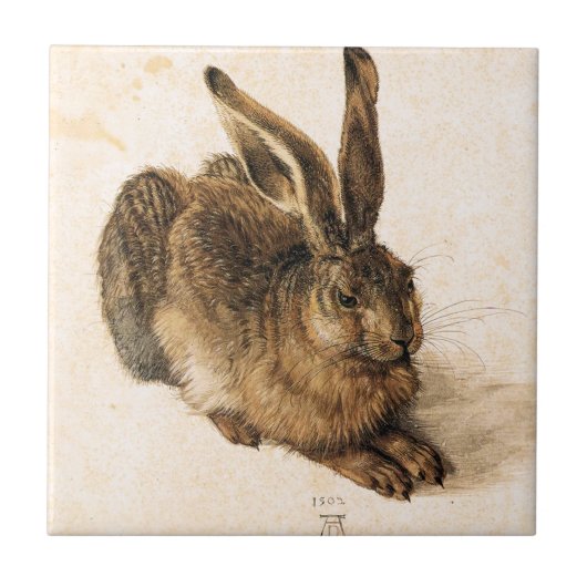 Carreau Jeune tuile de lièvres d'Albrecht Durer (Devant)