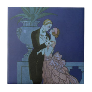 Carreau Jeunes mariés Art Déco vintage, Oui de George Barb