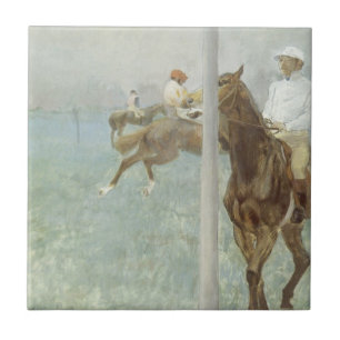 Carreau Jockeys avant la course par Edgar Degas