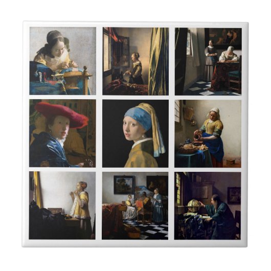 Carreau Johannes Vermeer - Grille des chefs-d'oeuvre (Devant)