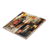 Carreau John Singer Sargent Portrait Collage rouge et noir (Côté)