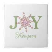 Carreau Joie de Noël rouge et vert Personnalisée (Devant)