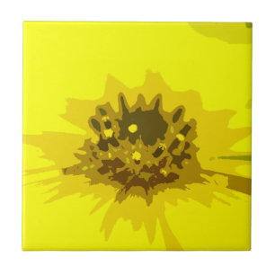 Carreau Joli Abstrait Vivid Fleur de marguerite Jaune