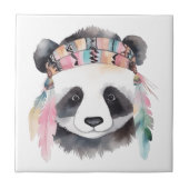 Carreau Joli boho aquarelle hippie conception panda (Devant)
