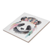 Carreau Joli boho aquarelle hippie conception panda (Côté)