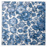 Carreau Joli Boho bleu et blanc floral<br><div class="desc">Joli motif floral avec fleurs bohèmes bleues sur arrière - plan blanc.</div>