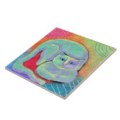 Carreau Joli chat blanc peinture Abstraite (Côté)