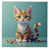 Carreau Joli Chat Margay Coloré Candy (Devant)