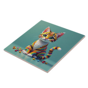 Carreau Joli Chat Margay Coloré Candy