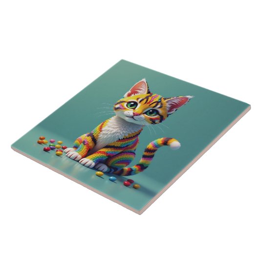 Carreau Joli Chat Margay Coloré Candy (Côté)