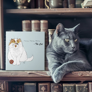 Carreau Joli chat persan duveteux Drôle de miaulement bleu