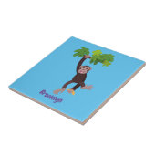 Carreau Joli chimpanzé dans la jungle suspendu dessin anim (Côté)