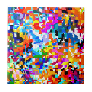 Carreau Joli coloré carrés abstraits carnet portable