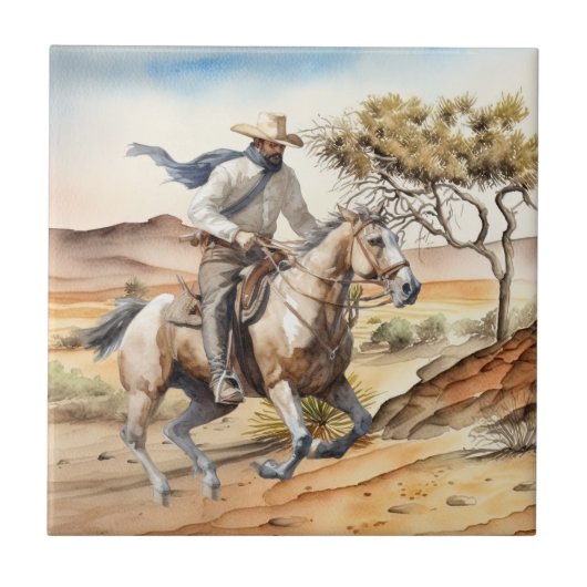 Carreau joli désert de cowboy occidental (Devant)