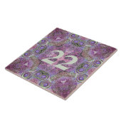 Carreau Joli design Motif rose et violet (Côté)