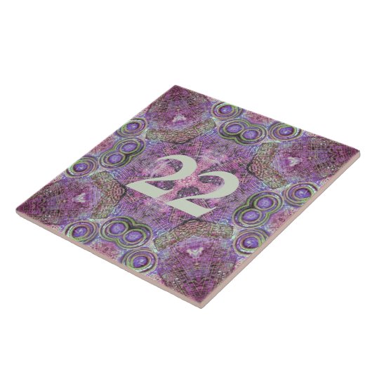 Carreau Joli design Motif rose et violet (Côté)