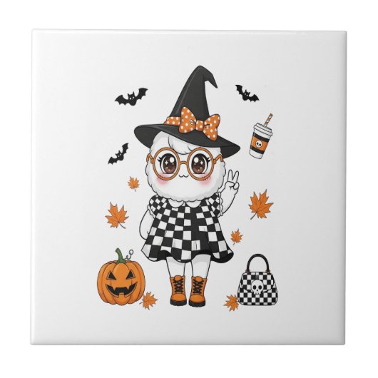 Carreau Joli fantôme d'Halloween (Devant)