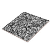 Carreau Joli floral paisley noir blanc (Côté)