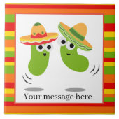 Carreau Joli haricot mexicain de saut ajouter message déco (Devant)