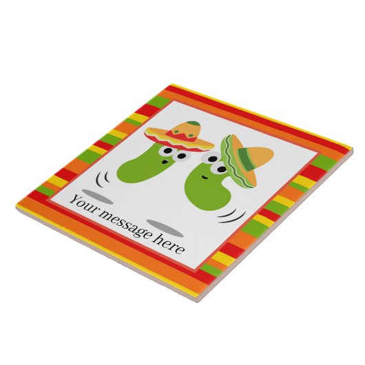Carreau Joli haricot mexicain de saut ajouter message déco (Côté)