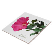 Carreau Joli hibiscus rose sur blanc (Côté)