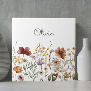 Carreau Joli jardin de fleurs sauvages à l'aquarelle flora