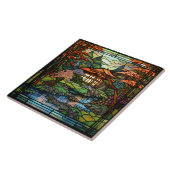 Carreau joli Jardin japonais faux vitrail (Côté)