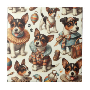 Carreau Joli Jouet Vintage Fox Terrier sans couture