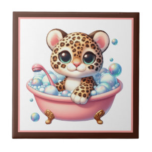 Carreau Joli léopard de salle de bain baignoire