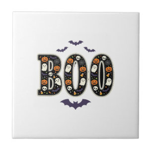 Carreau Joli modèle de citrouille fantôme Boo Halloween
