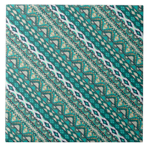 Carreau Joli motif aztèque de design vert mignon