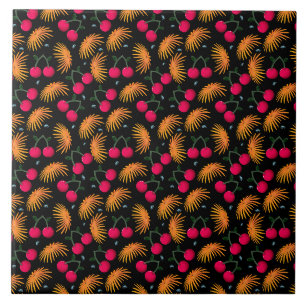 Carreau Joli motif cerise esthétique Couture rouge sans