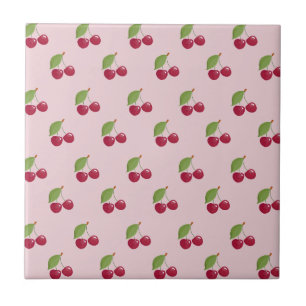 Carreau Joli motif cerise rose