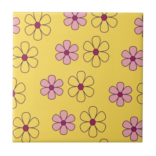 Carreau Joli motif de grandes fleurs (Devant)