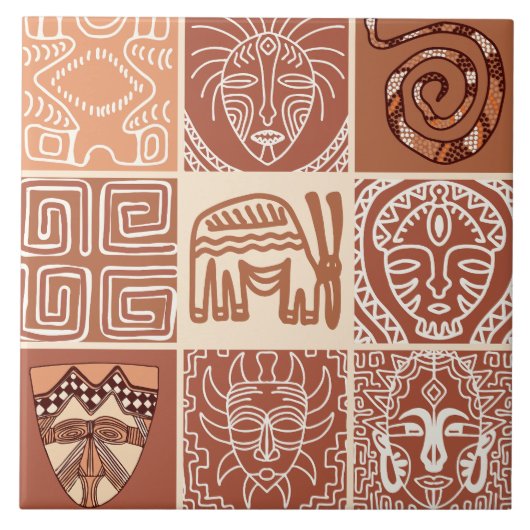 Carreau Joli motif de style africain (Devant)