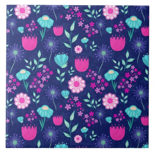 Carreau Joli motif floral de fond (Devant)