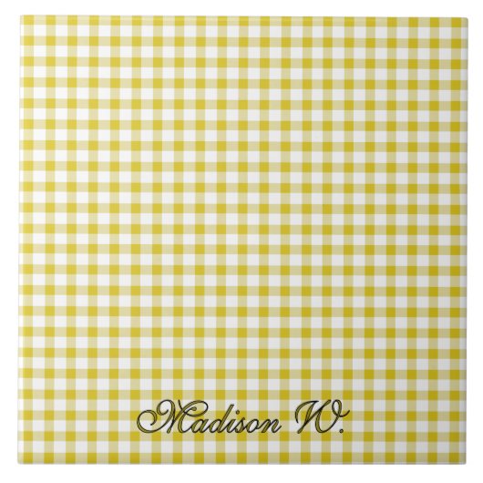 Carreau Joli motif gingham jaune chaud (Devant)