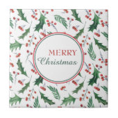 Carreau Joli Motif Holly Joyeux Noël (Devant)