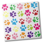 Carreau Joli Motif Paw coloré<br><div class="desc">Super mignon et moderne petit imprimé avec pattes d'animaux de toutes les couleurs. Parfait pour une impression mignonne. Idéal pour les amoureux des animaux de compagnie et les parents d'animaux de compagnie, ou un bureau de vétérinaires ou un toiletteur. Beaucoup d'options ! Comprend des tonnes de couleurs comme le rose,...</div>