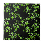 Carreau Joli motif Shamrock, vert sur accessoire noir (Devant)