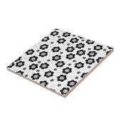 Carreau Joli noir fleurs blanches Carrelage (Côté)