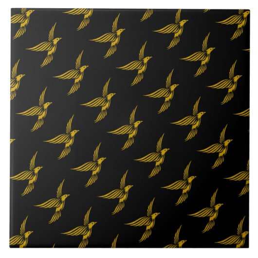 Carreau Joli noir vintage d'aigle motif (Devant)