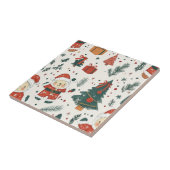 Carreau Joli ours en peluche & Père Noël sur fond blanc (1 (Côté)